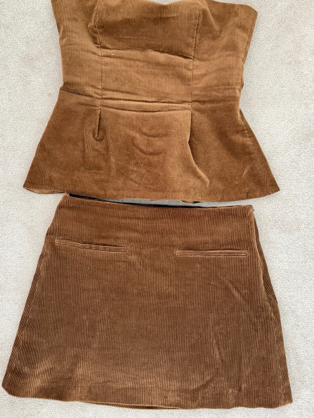 Zara Brown Corduroy Mini Skirt